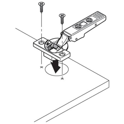9889-010-Blum Clip Top Half Overlay 95 Degree Cabinet Hinge 70T9650.TL With Mounting Plate