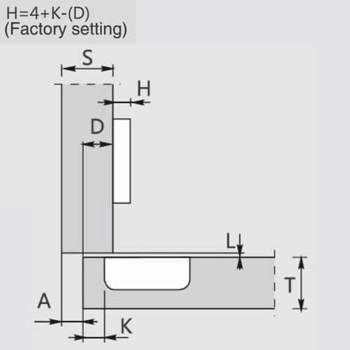 11142-001-DTC C82 Soft Close 110° Half Overlay Hinge And Plate
