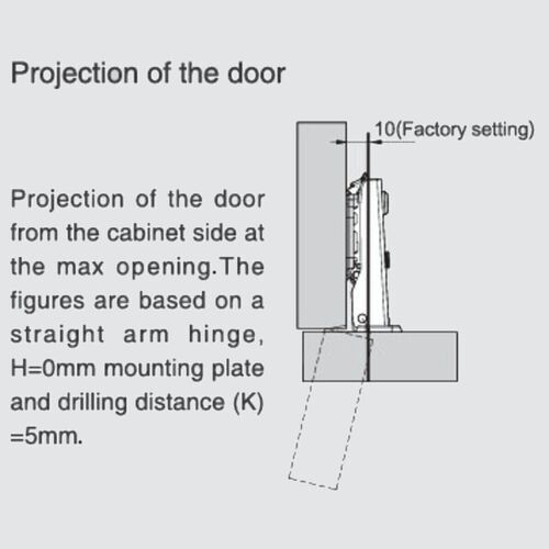 11208-006-DTC Black C82 Sprung 110° Half Overlay Hinge And Plate