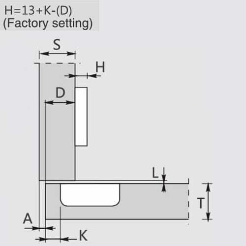 11208-006-DTC Black C82 Sprung 110° Half Overlay Hinge And Plate
