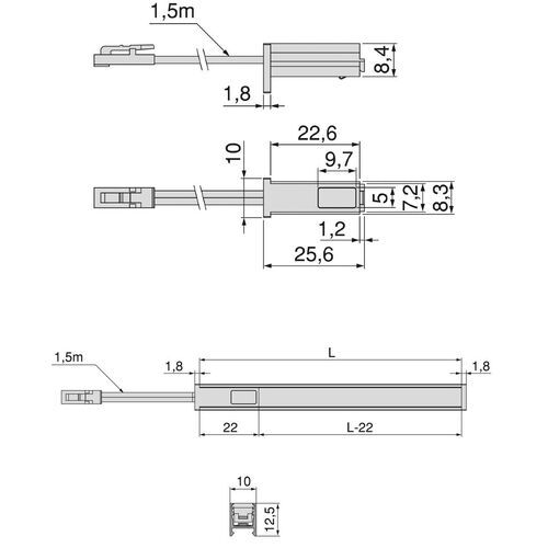 Pyxis Surface Mounted Kit LED Profile 2900mm -Pyxis Profile LED Light