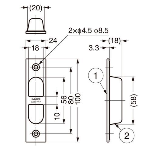 11347-001-Pocket Door Stainless Steel Recessed Edge Pull Handle - YK-W100 Extended