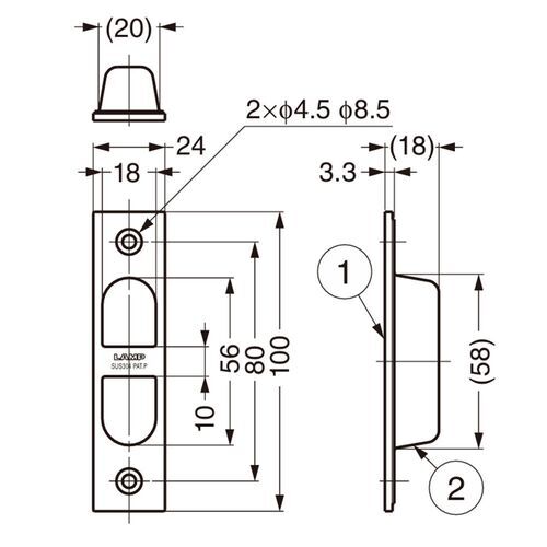 11373-002-pocket-door-stainless-steel-recessed-edge-pull-handle-yk-w100-extended