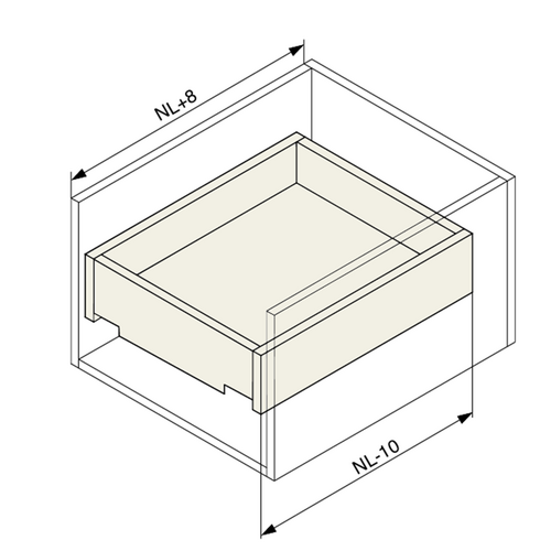 11461-008-Concealed Drawer Runner Push to Open Full Extension 35kg (Maximum 19mm Drawer Sides)