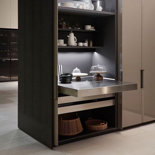 11528-002-Pull-Out Stainless Steel Opla Table Soft Close