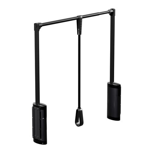 11535-001-Pull Down Wardrobe Rail Lift with Soft Close - Black