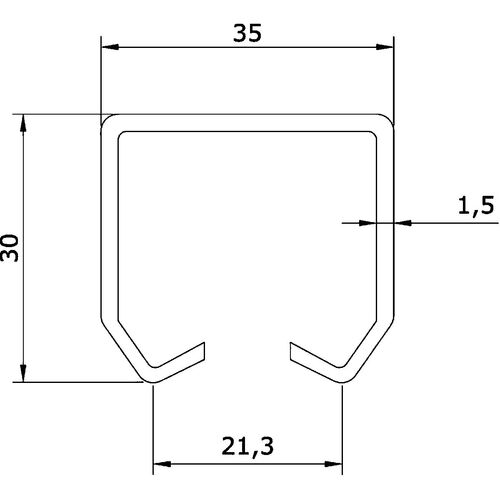11556-002-S-30 Sliding Door 3000mm Track Set For Maximum 75kg Doors