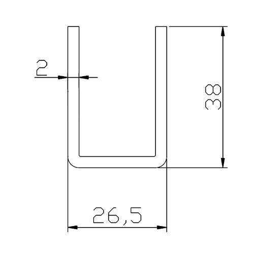 11556-002-S-30 Sliding Door 3000mm Track Set For Maximum 75kg Doors