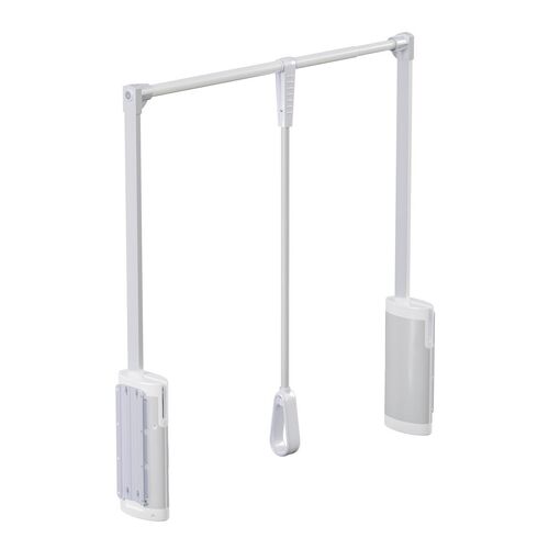 11566-001-Pull Down Wardrobe Rail Lift with Soft Close - White