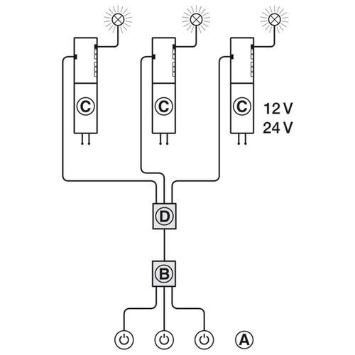 8794-001-Loox5 LED Multi Switch Box, For Operating 1 Driver With Up To 3 Switches