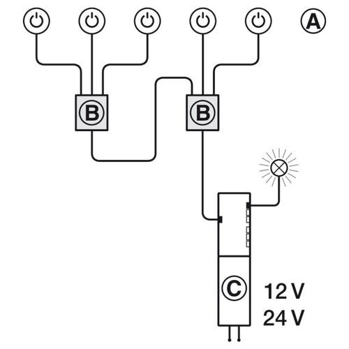 8794-001-Loox5 LED Multi Switch Box, For Operating 1 Driver With Up To 3 Switches