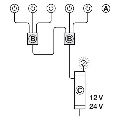 8794-001-Loox5 LED Multi Switch Box, For Operating 1 Driver With Up To 3 Switches