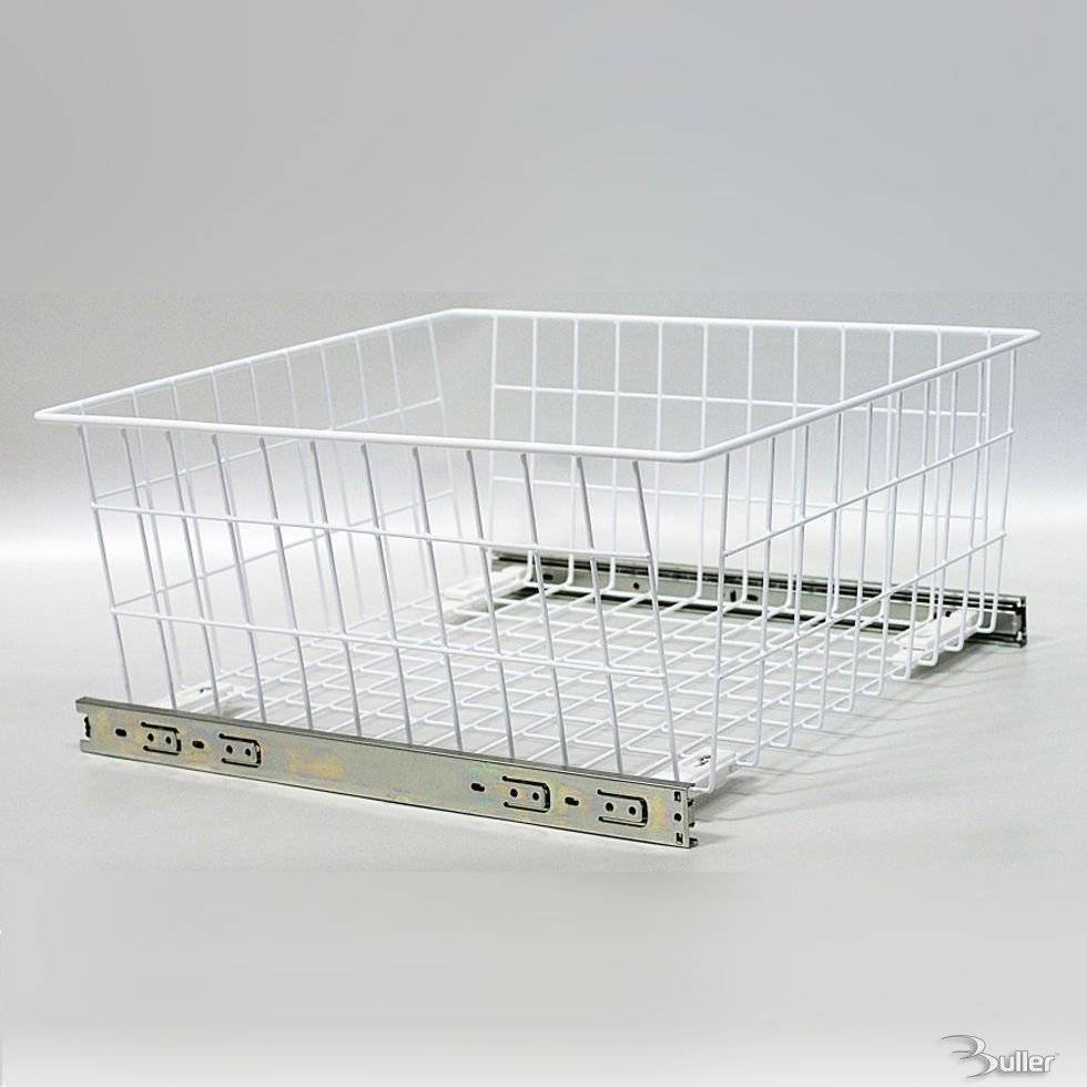 Wardrobe MD Pull out Wire Baskets in White